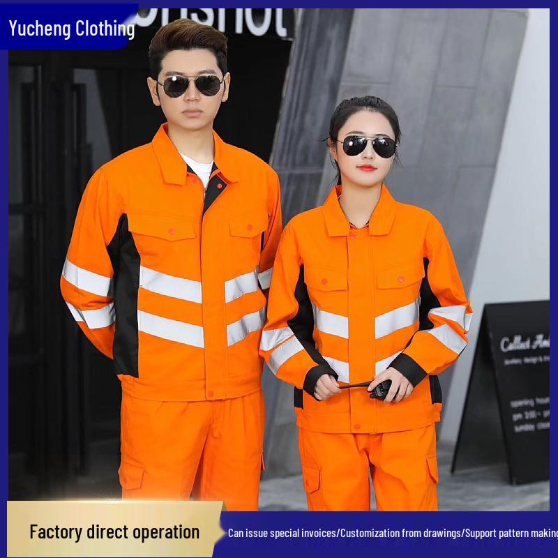 Men's Anti-Static High-Visibility Workwear Set for Construction, Road Administration, Rescue, and Landscaping
