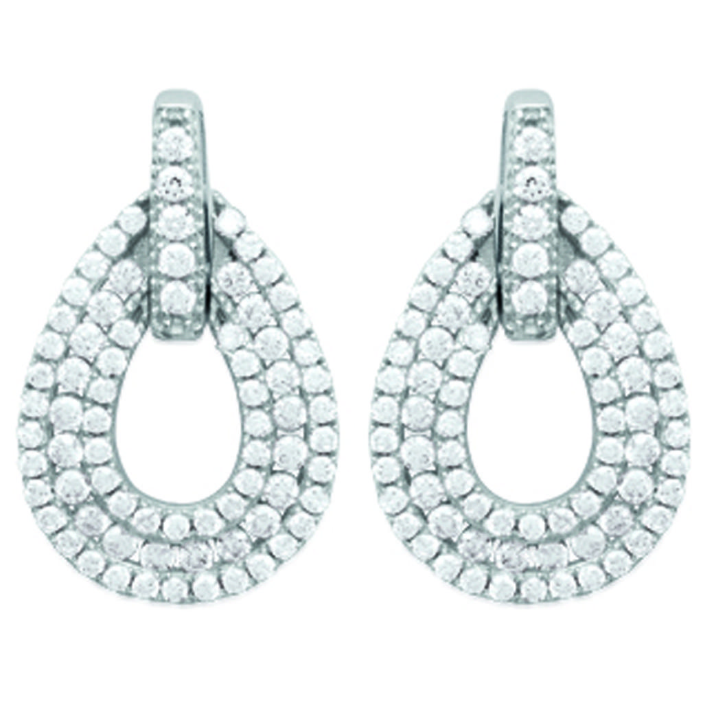 Les Trésors De Lily [L3724] - Silver Earrings 'Sissi' Silver White (rhodium-plated) - 18x11 Mm