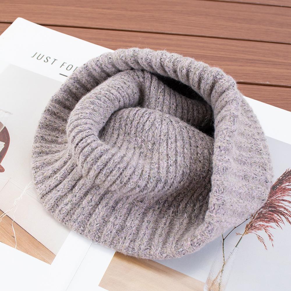 Mignon visage d'ours petit bonnet tricoté pour femme hiver polyvalent broderie faciale bonnet en laine protection des oreilles bonnet chaud froid