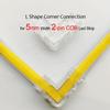L Shape 5mm 2-Pin COB LED Strip Connectors Right Angle Corner Clips Solderless Adapter Extension for 12v Single Color LED Strip Lights