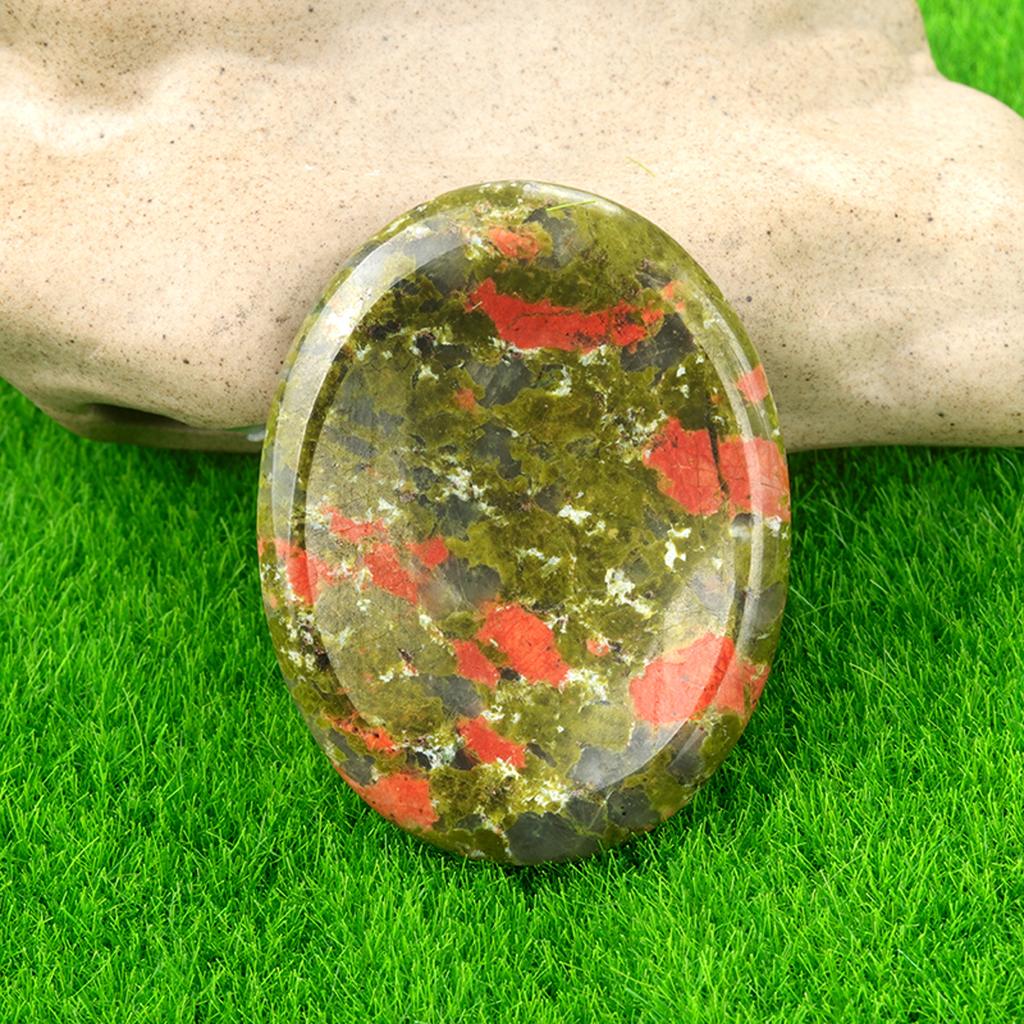 1Pc Healing Crystals Ornaments Decorative Recesses Thumb Relief Stone Oval Yoga Stone Energy Gemstone Home Decor Small Furnishings Jewelry 35x45mm