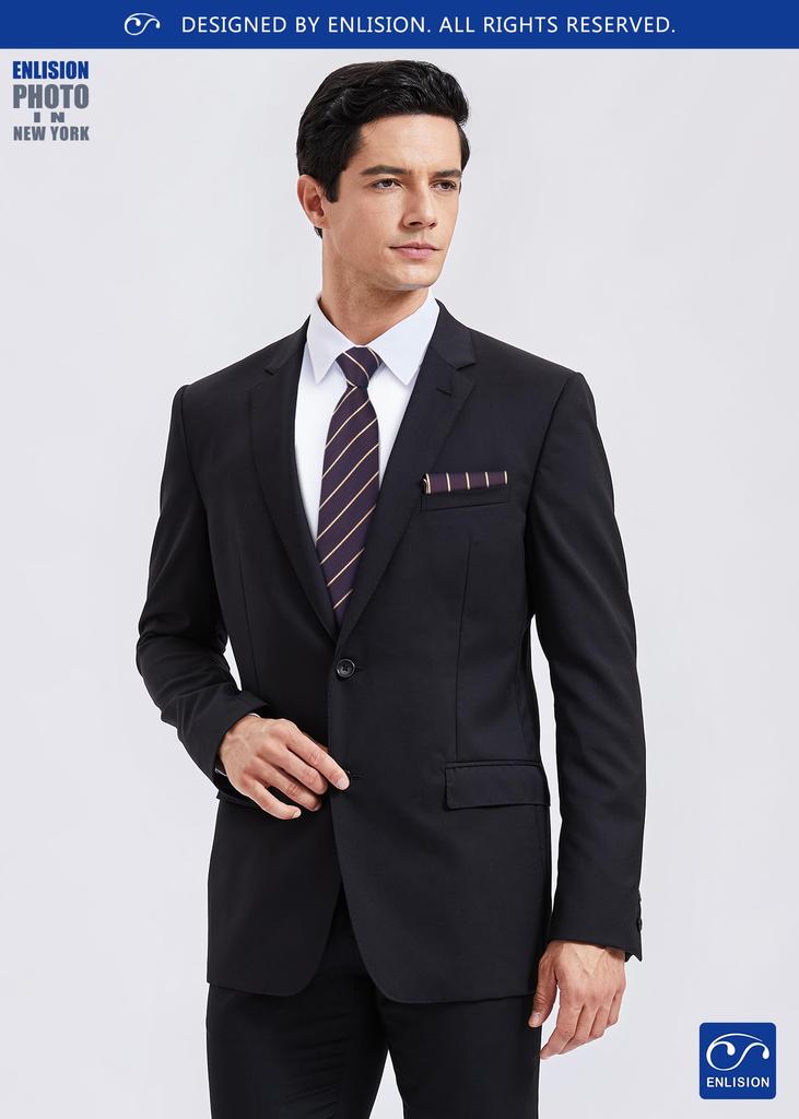 Necktie Business Stylish Silk Chief Set Striped Wine Red Red Striped Pattern Red Drinking Party TS1370U [Enlision] Men's Brand - Commuting, Meetings,