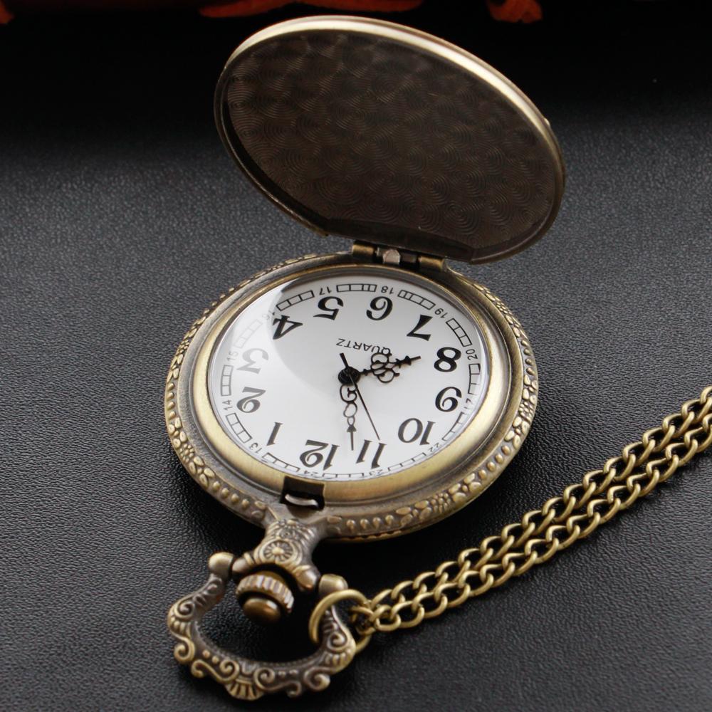 Bronze Aircraft Commemorative Emblem Men's and Women's Quartz Pocket Watch Fashion Best Festival Gift Student Clock
