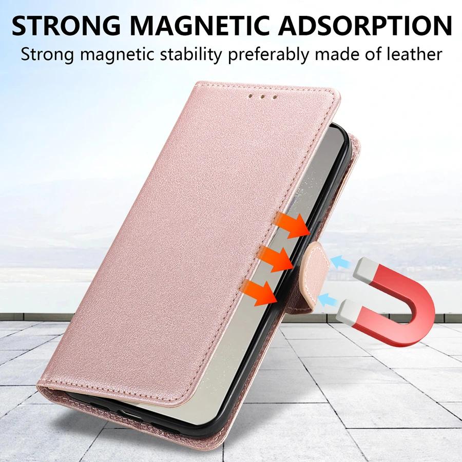 Wallet With Card Slot Magnetic Flip Leather Case For Samsung Galaxy S25 FE S24 Ultra S23 S22 S21 S20 FE S10 Plus S9 Card Bag