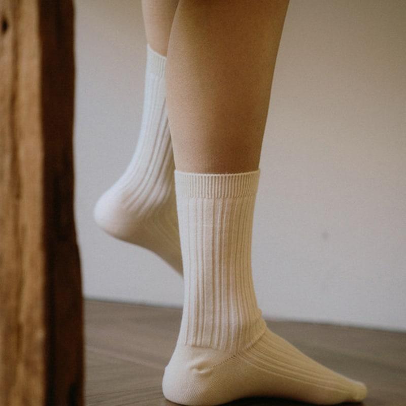 SOOPUI Organic Cotton Socks In ivory_Organic Socks Ivory
