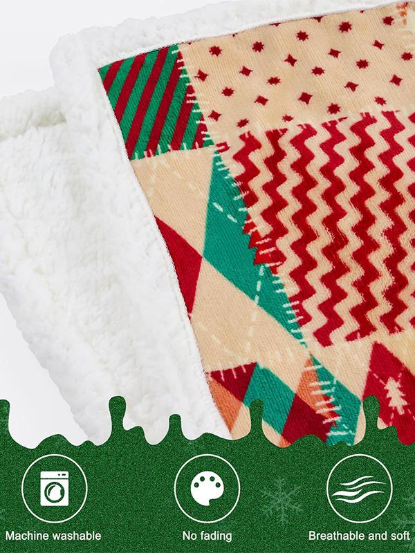 Christmas Pattern Blanket Flannel Home Warmth Blanket