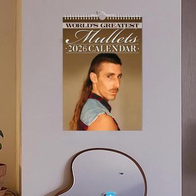 2026 Wall Calendar World's Greatest Mullets Funny Calendar Hairstyles Calendar Daily Scheduling Planners Schedule Calendar