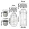 Breakfast Container 16/24 Oz Salad Glass Jars Leak-Proof Wide Mouth Mason Jar Sealed Transparent Salad Container Home Office