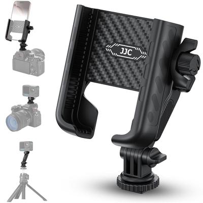 JJC Blitzschuh-Kamera- und Smartphone-Halter für gleichzeitige Action-Aufnahmen von Kamera und Smartphone, Hoch- und Querformat, Schraubgewinde, Geeignet für Stick GoPro