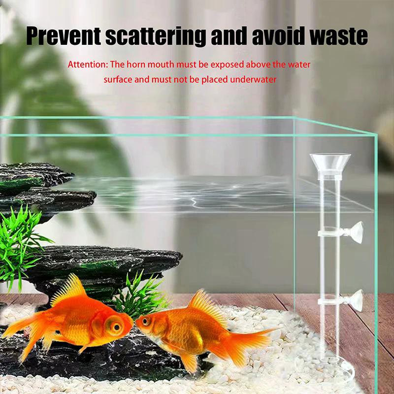 Tube Alimentateur d'Aquarium en Acrylique Bol Transparent Bac à Poissons Crevettes Escargots Nourriture Crevettes Bol Alimentateur Accessoires d'Alimentation
