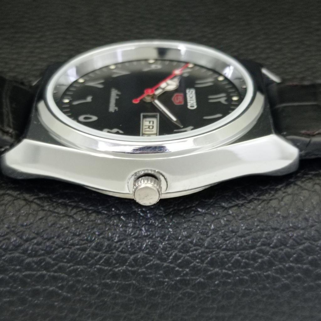 AUTOMATIC VINTAGE REFURBISHED SEIKO 5 JAPAN 6309A MENS BLACK WATCH a441362-5 Sk-a441362