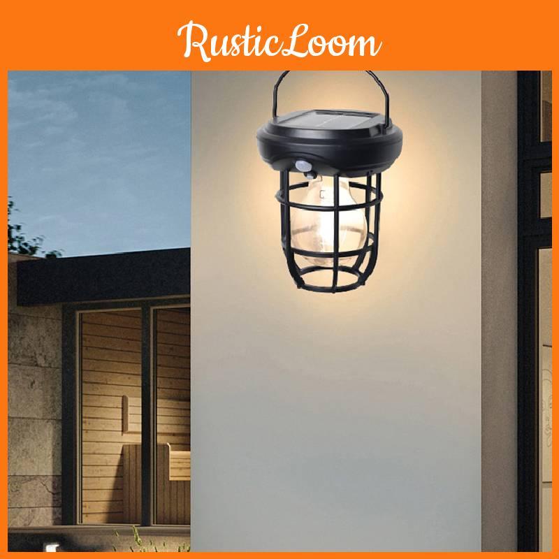 Outdoor Lamp Solar Motion Sensor Tungsten Filament Wall Light Garden Waterproof