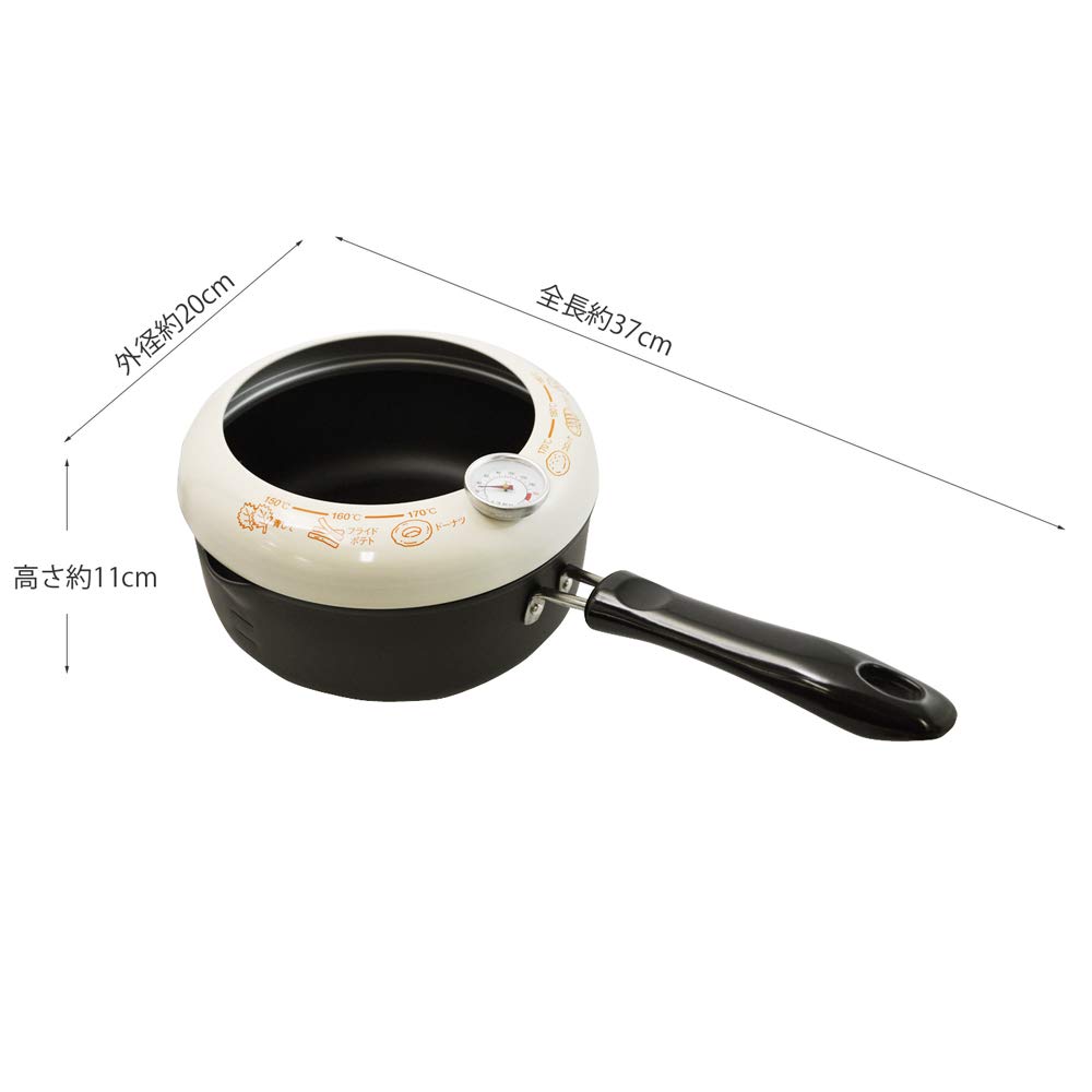 Kai Tempura with Thermometer One-Handed Pot, 20cm,