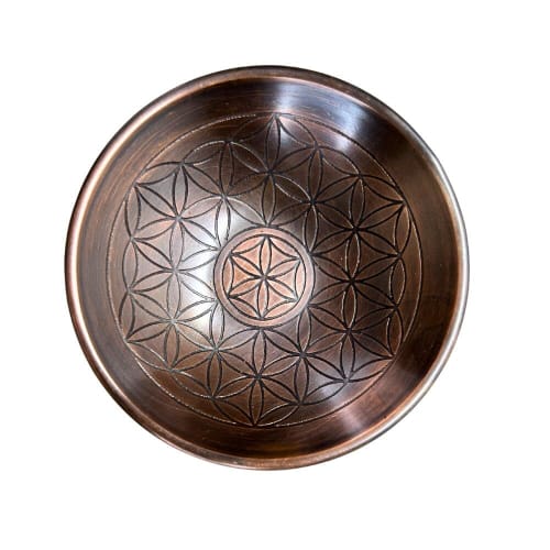 9cm Copper Flower of Life Plate, Small Dish, Trinket Holder, Saucer, Incense Burner, Incense Holder, Stick Incense, Palo Santo, White Sage, Candle Bas