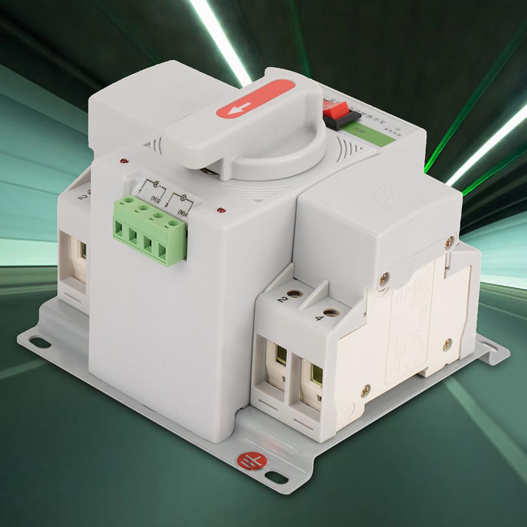 1pc Automatic Transfer Switch 63A 2P Mini Dual Power Automatic Transfer Switch Circuit Breaker 220V