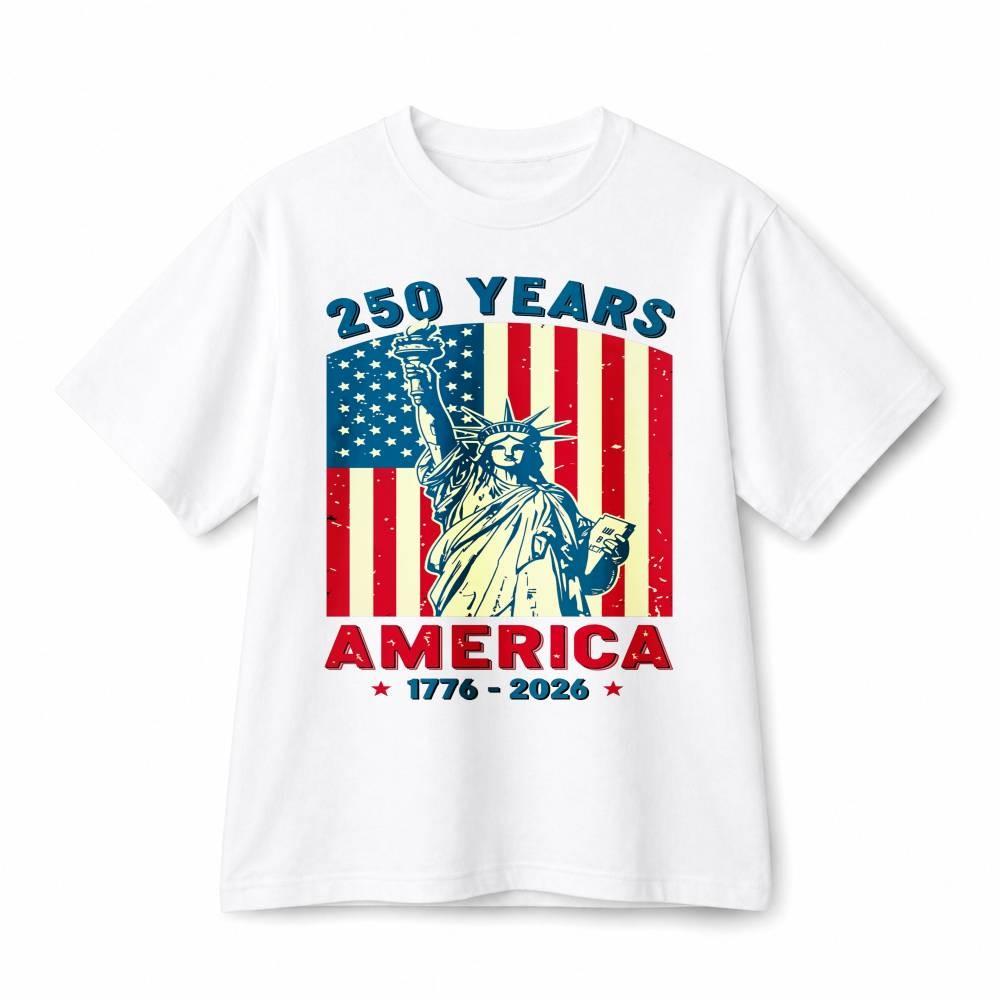 250 Years America Statue Of Liberty USA Flag Patriotic Cotton T-Shirt Unisex XXL