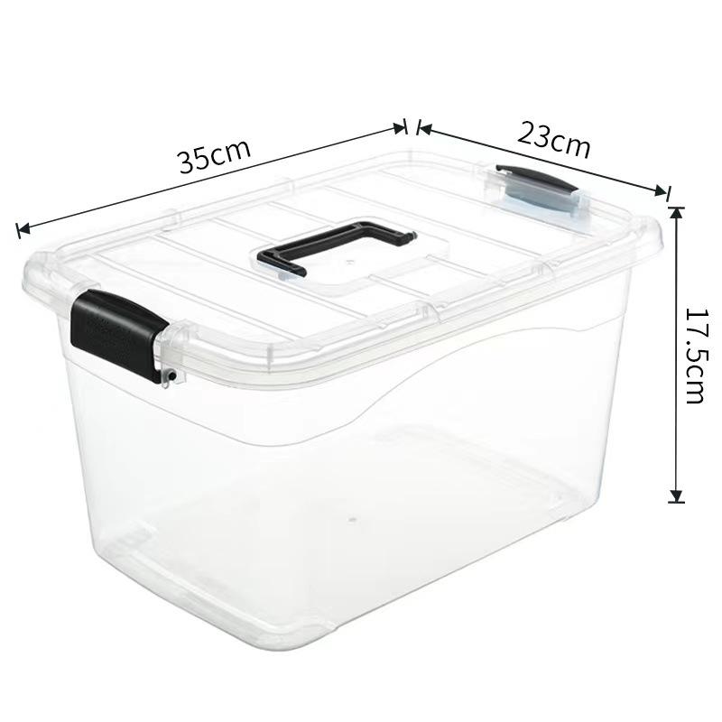 Clear Plastic Storage Organizer with Lid - Portable Handheld Box for Desktop & Toy Organization