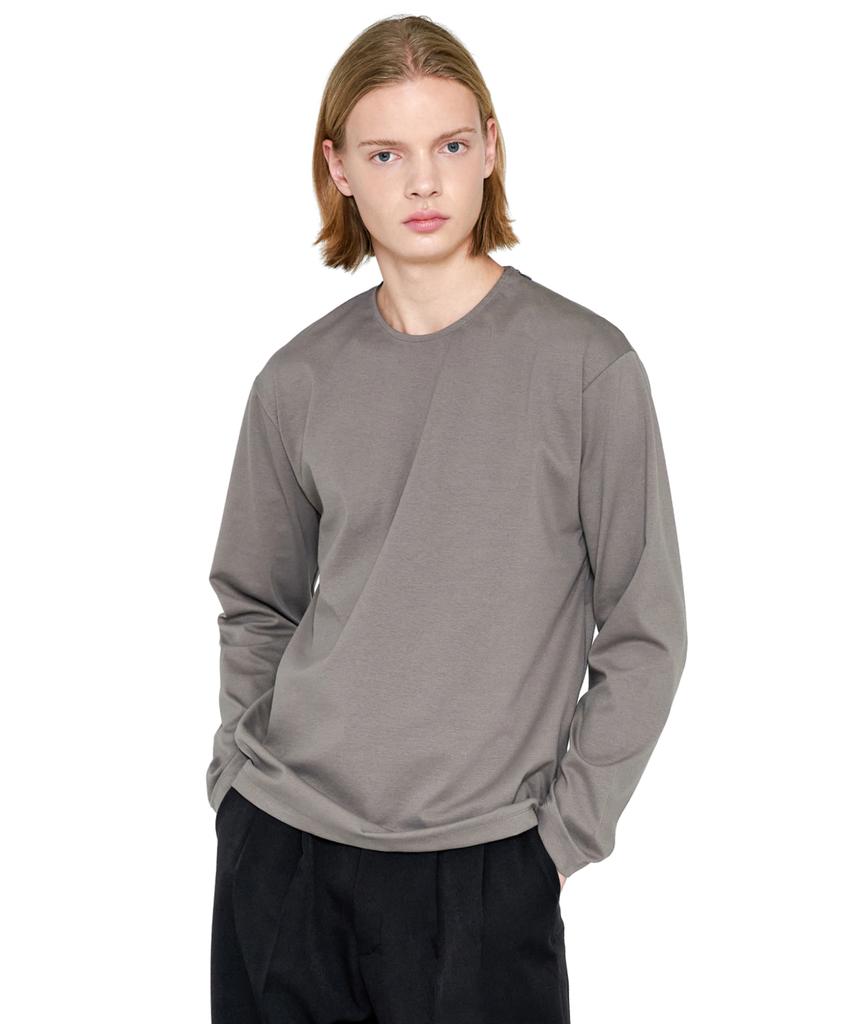TRIP LE SENS Stretch-Up Heavy Cotton Long Sleeve Tee_Cocoa
