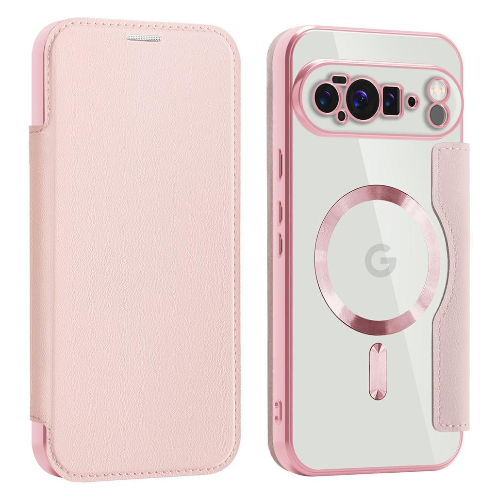 For Google Pixel 10 Pro XL Case Compatible with MagSafe RFID Blocking Card Holder Leather Phone Cover