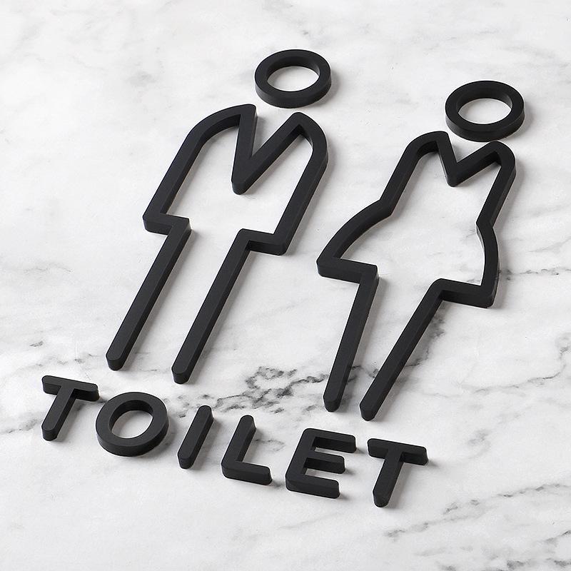 Wall Stickers Toilet Bathroom Door WC Entrance Sign Home Decoration Creative Decals Wallpaper House Sign