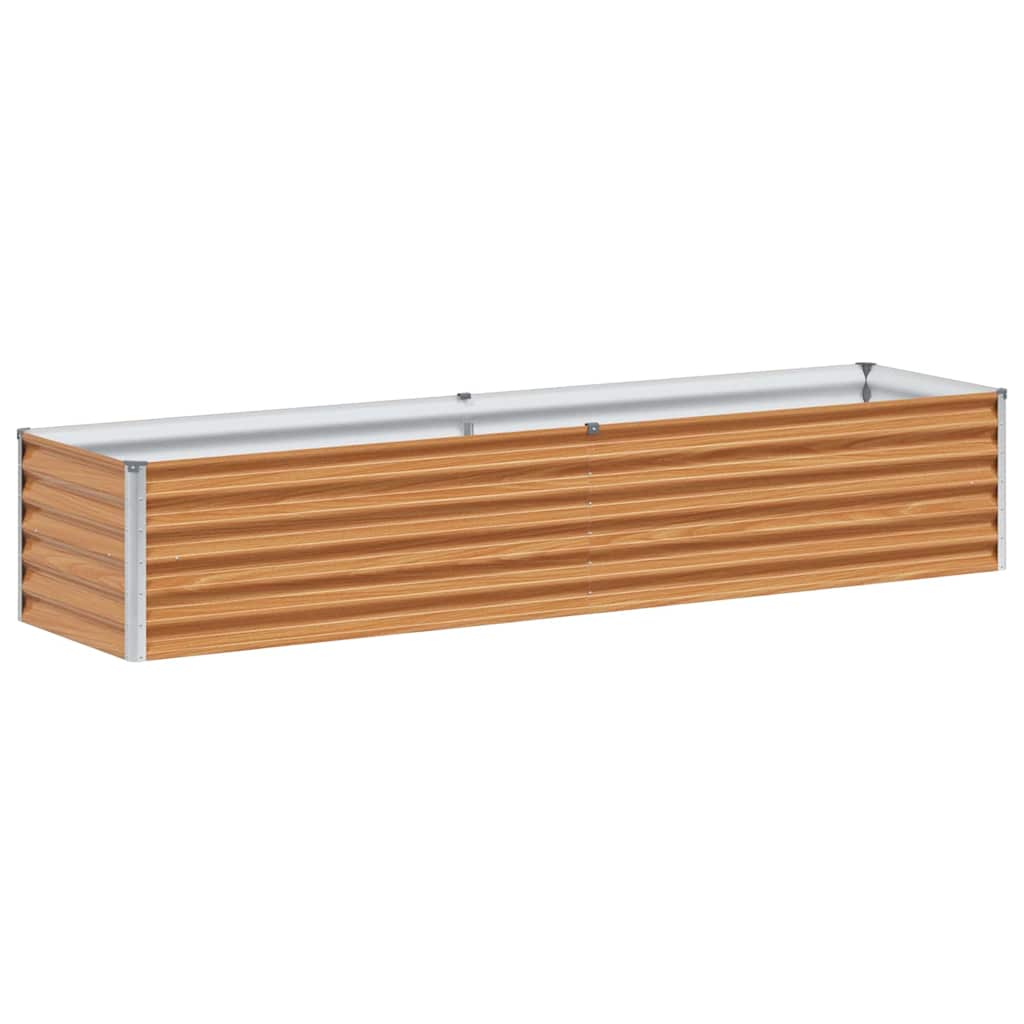 Raised Bed Light Brown 195 x 50 x 36 cm Galvanized Steel