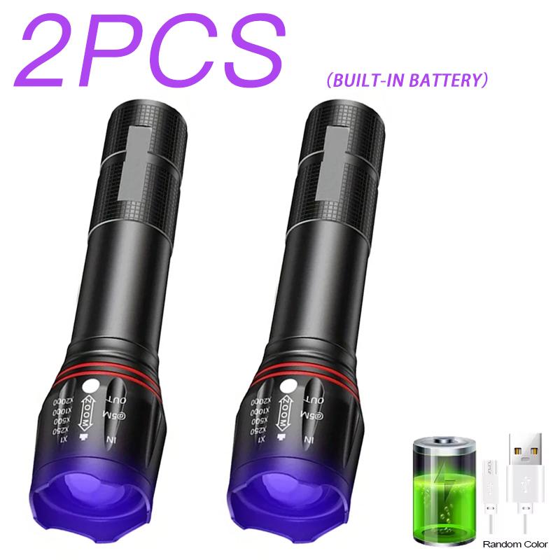 Mini T6 LED UV Flashlight USB Rechargeable Torch Light for Ink Dryer Money Fluorescer Detector UV Oil Curing Purple Light Torch