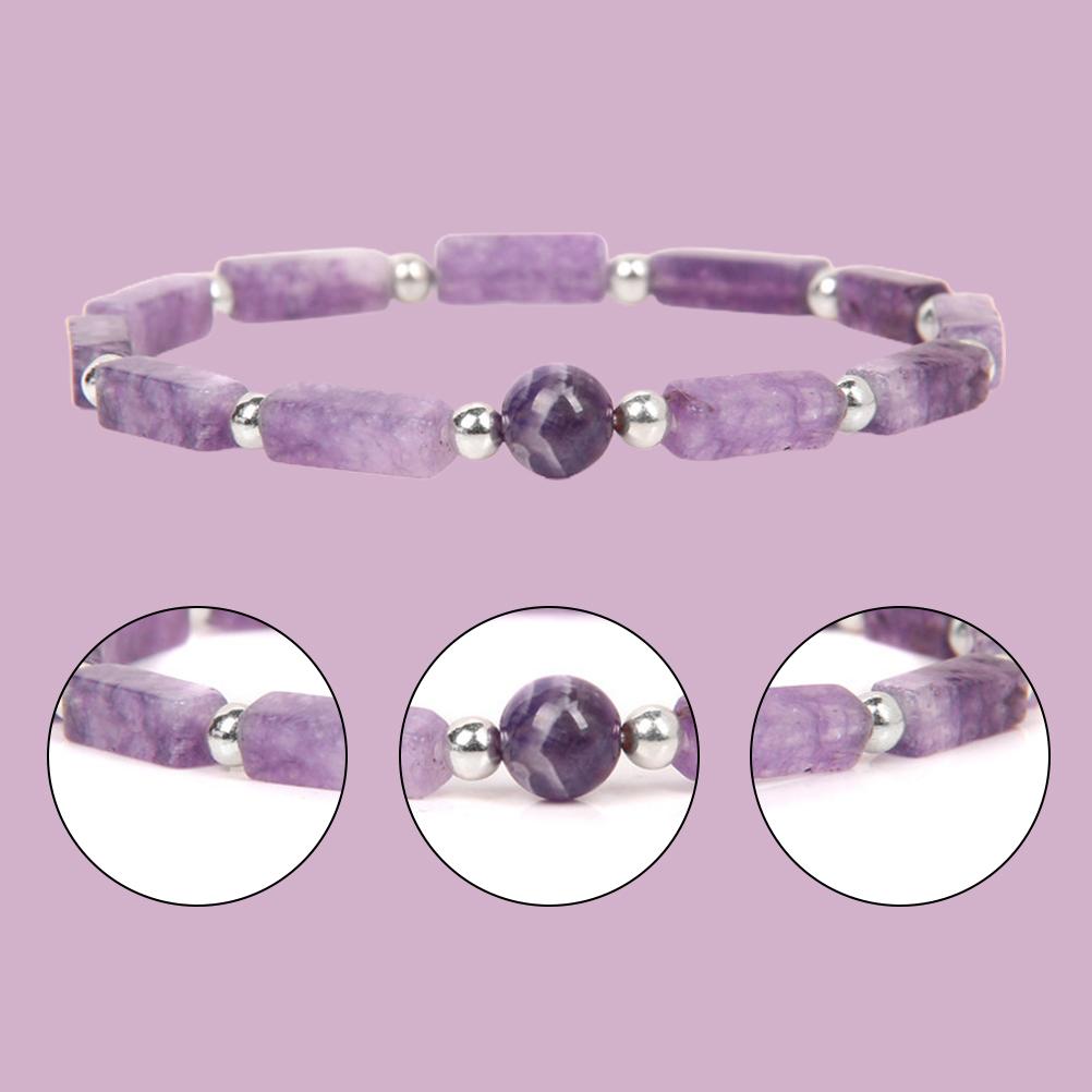 2PCS Amethyst Body Purify Bracelet Crystal  Bracelet Slimming Natural Amethyst Bracelet Jewelry for Woman