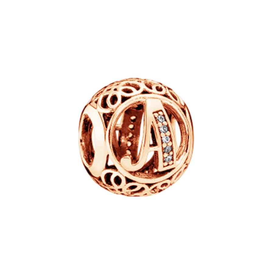 Fine Sparkling Spherical A-Z 26 Lucky Letters Charm Beads Fit Original European Bracelets Diy Women Jewelry Gifts