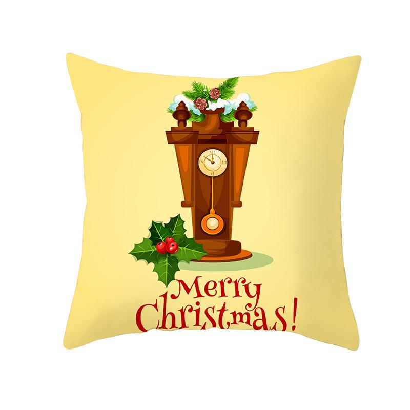 Golden Christmas Peach Velvet Cushion Cover New Digital Printed Square Cushion Cover Cushion Cover