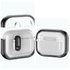For AirPods Pro 3 Case Clear Electroplated TPU PC Earbuds Cover with Lock Clasp / Carabiner