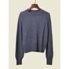Casual Minimalist Round Neck Long Sleeve Bottoming Sweater Knitwear Export Cable Stitch Pullover Keep Warm Wool Blend Tops