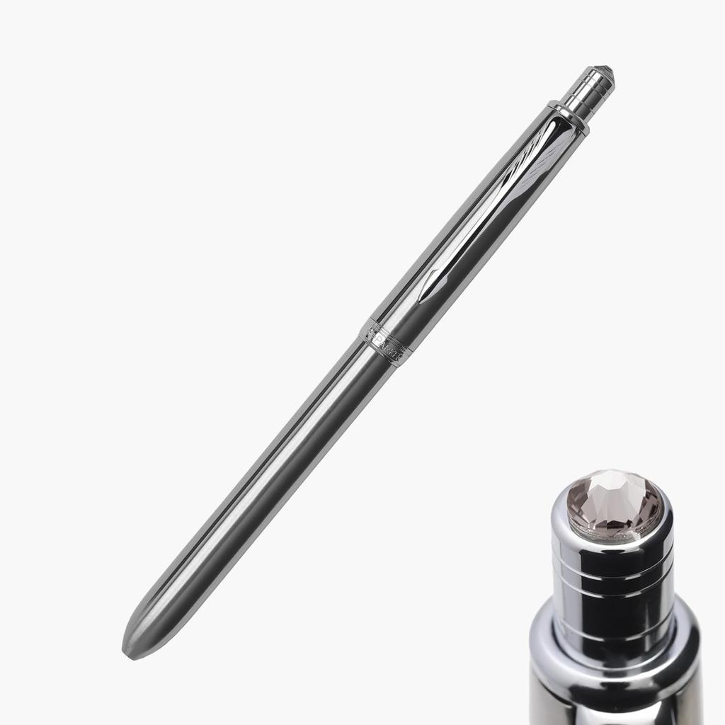 PARKER Multifunctional Pen Sonnet Stainless Steel CT Crystal Grayish Beige 3in1 Ballpoint Pen 4 Colors and Mechanical Pencil Gift Box Genuine Imported