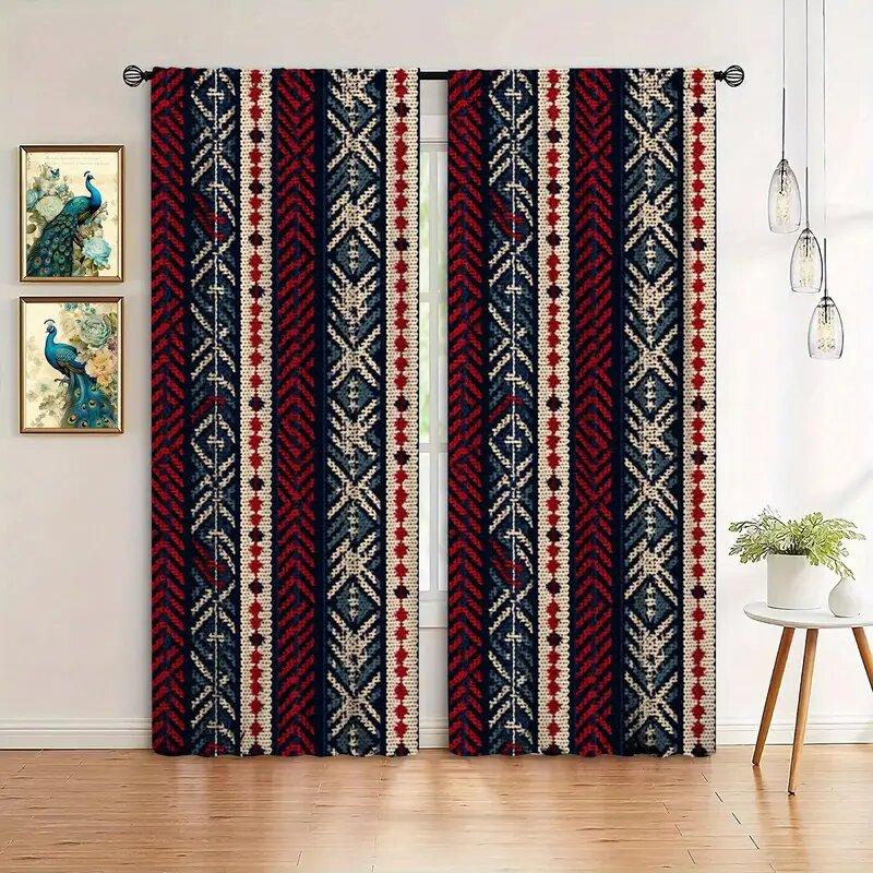 

2 шт. - Шторы с этническим принтом, украшения для окон, украшения для дома, украшения для комнаты 29Wx64L(75x166CM)x2