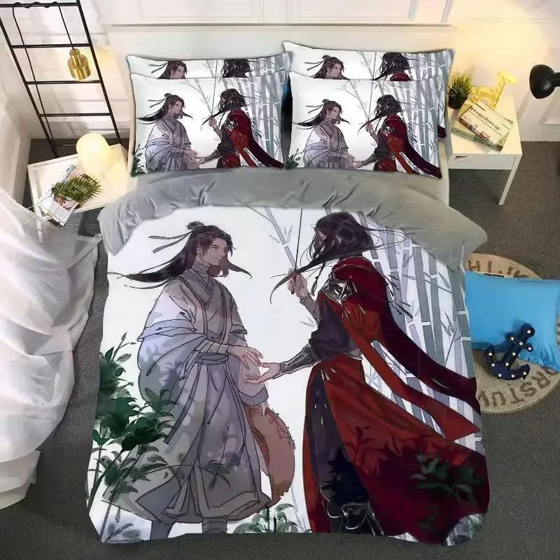 Heaven official’s blessing Duvet cover pillowcase All seasons oversize bed sheet three piece set Full Size Anime