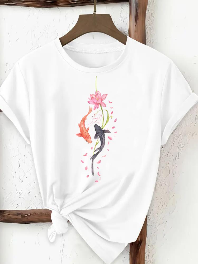 (Asian Size) love heart lovely Print Female Clothing T Shirt Woman Women Fashion Tee Top Short Sleeve Graphic T-shirts