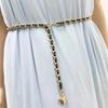 Fashion Chain Belt Female Waist Metal Belts For Women Luxury Tassel Thin Waistband Dress Coat Adjustable Corset Elegant