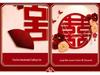 Wedding Room Decoration: Bride and Groom's Bedroom Wall Double Happiness Pull Flower Set
