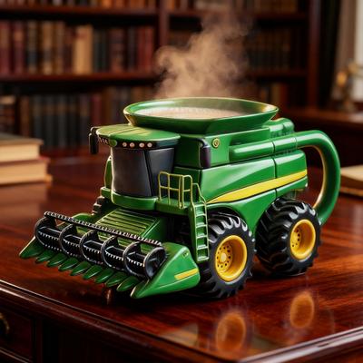 Handgemaakte Tractor Koffiemok 11 Ounce Beker in de vorm van een Oplegger Vintage Landbouwmachines Mokken Creatief Cadeau voor Liefhebbers van Boerderijen en Vrachtwagens