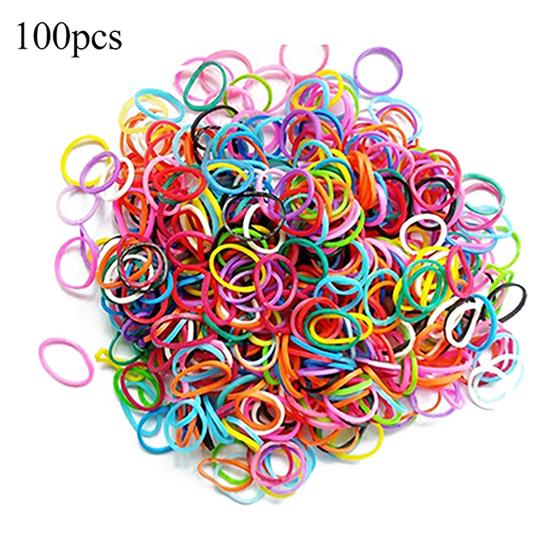 100Pcs Pet Rubber Bands Mixed Color High Elasticity Rubber Stretchable Pet Hair Bows for Cat
