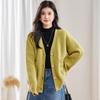 Women's V-Neck Drop Shoulder Wool Blend Cardigan