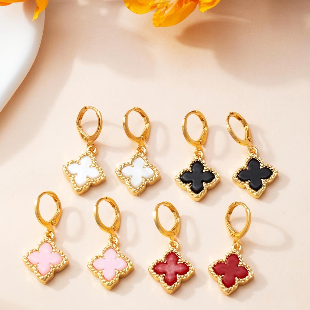 Women’s Four‑Leaf Clover Dangle Earrings, Elegant Stylish Design for Party & Everyday Wear