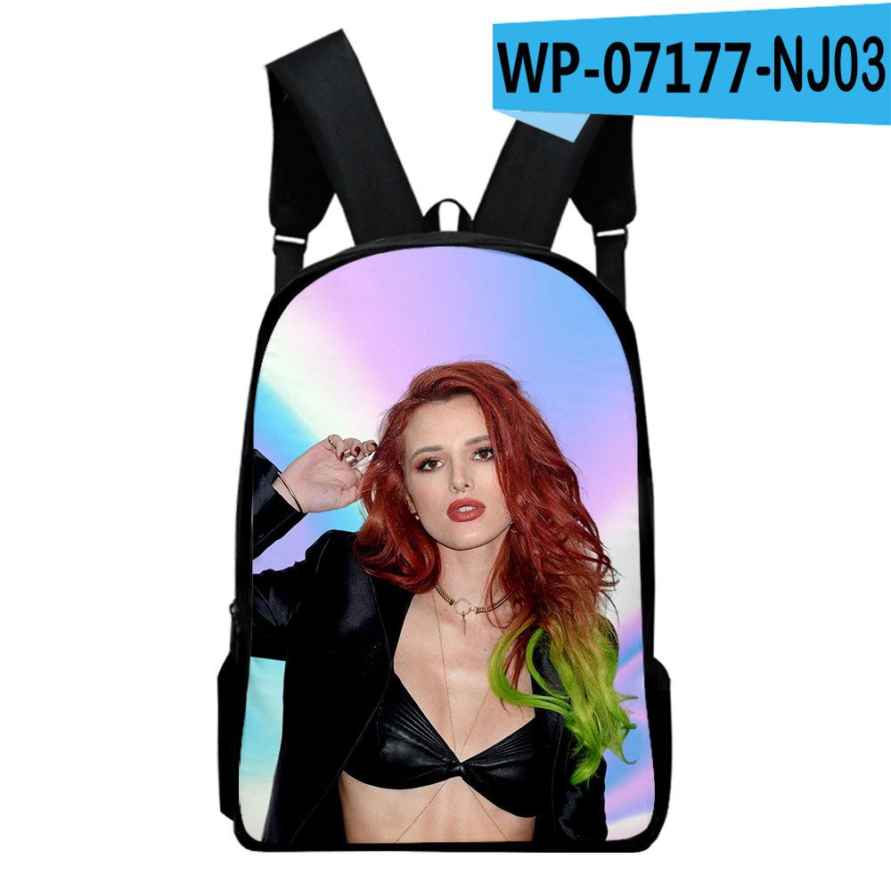 Harajuku Youthful  Bella Thorne Student School Bags Notebook Backpacks 3D Printed Oxford Waterproof Boys/Girls Travel Bags