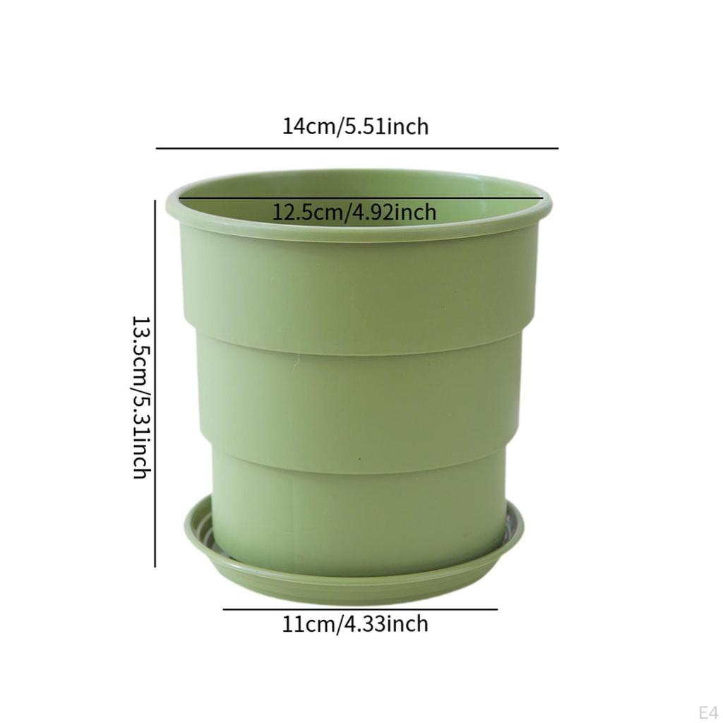 Flower Plant Pot Minimalist Portable Versatile Use Small Planter with Drainage Hole and Saucer for