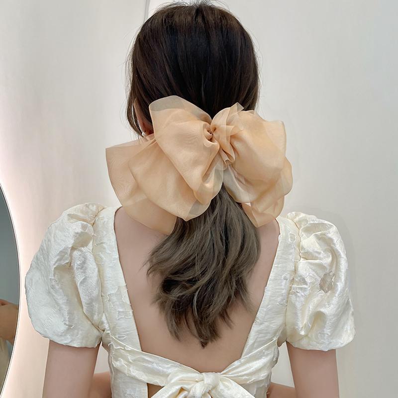 Women's Chiffon Bow Ponytail Hair Clip - Elegant Spring/Summer 2022 Headdress