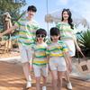 2025 Striped Korean-Style Parent-Child Casual Summer Outfits
