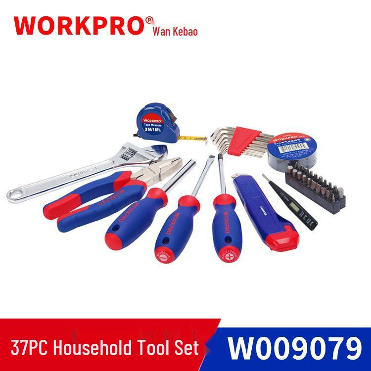 WORKPRO 37-Piece Home Repair Tool Set - Toolbox for Mechanical Repairs (Model W009079)