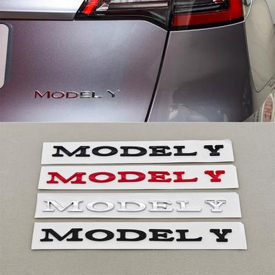 3D ABS Chrom Czarny Litery Samochodowe Model Y Logo Naklejka z Odznaką na Tylną Klapę Samochodu Dla Model Y Akcesoria Naklejki Samochodowe
