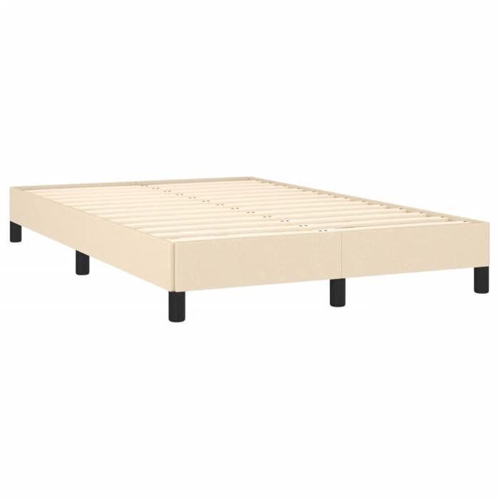 Exclusive House - Slatted Bed Base with Cream Mattress 120x190 Cm Fabric