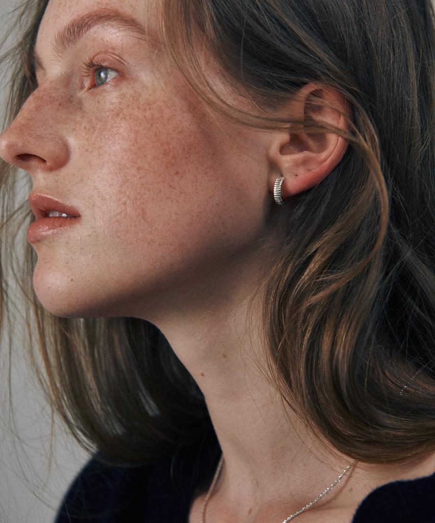Verte [925 Silver] Deux.Silver.230 / Epais Tier Earring