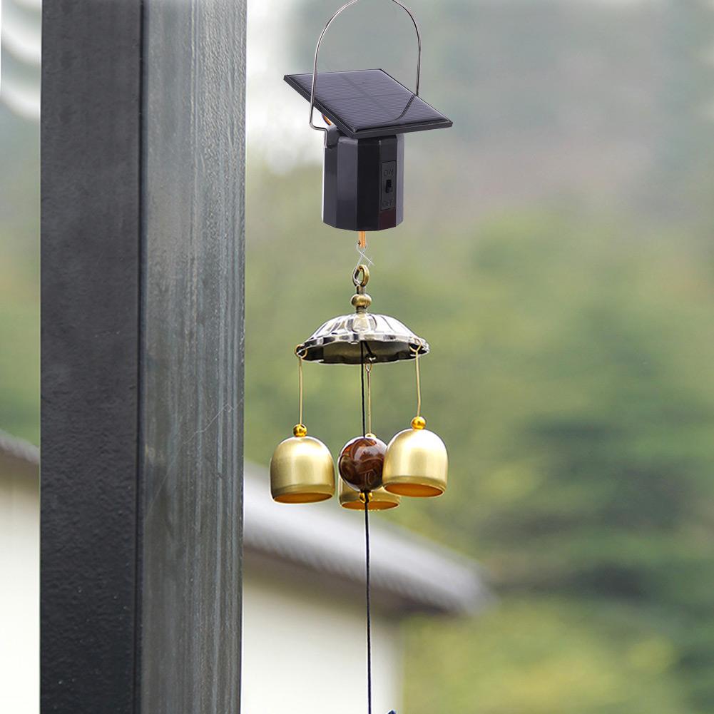 Solar Powered Eco Friendly Motor Wind Chime Ornament Hanging Rotating Motor